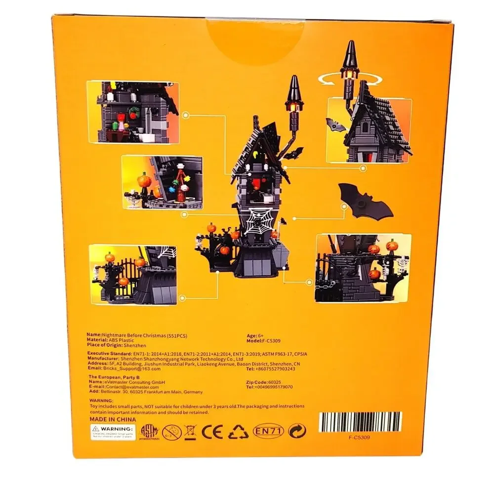 Horror Halloween Pumpkin King Night & Before Christmas 2 Box Building Set Toys